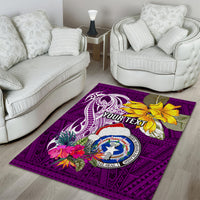 Custom Northern Mariana Islands Christmas Area Rug Funny Santa Hug Latte Stone Ylang-ylang and Polynesia Pattern Pink LT03 - Polynesian Pride