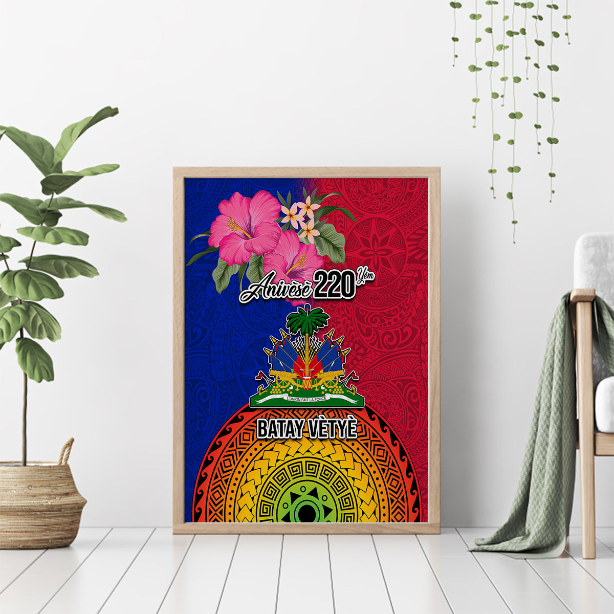 Haiti Battle of Vertieres Canvas Wall Art The Haitian Revolution 220th Anniversary Polynesian Style LT03 - Polynesian Pride