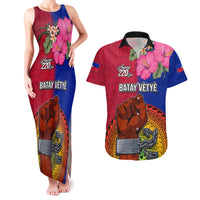 Haiti Battle of Vertieres Couples Matching Tank Maxi Dress and Hawaiian Shirt The Haitian Revolution 220th Anniversary Polynesian Style LT03 Red - Polynesian Pride