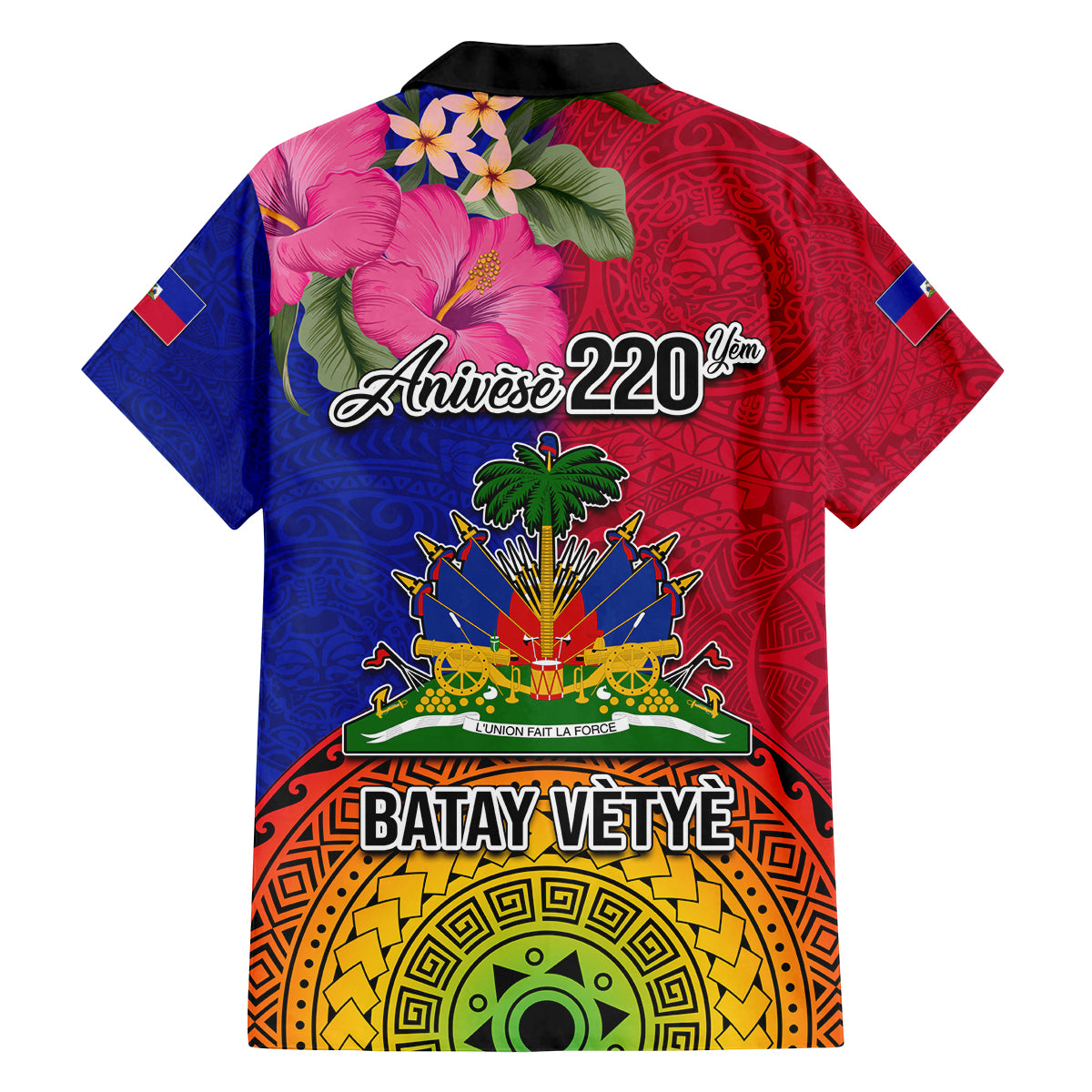 Haiti Battle of Vertieres Family Matching Off Shoulder Maxi Dress and Hawaiian Shirt The Haitian Revolution 220th Anniversary Polynesian Style LT03 - Polynesian Pride