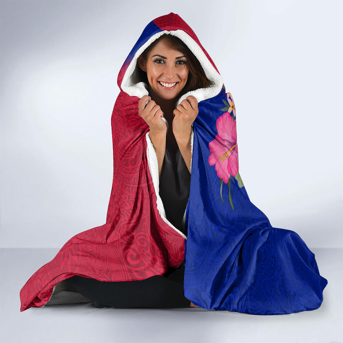 Haiti Battle of Vertieres Hooded Blanket The Haitian Revolution 220th Anniversary Polynesian Style LT03 - Polynesian Pride