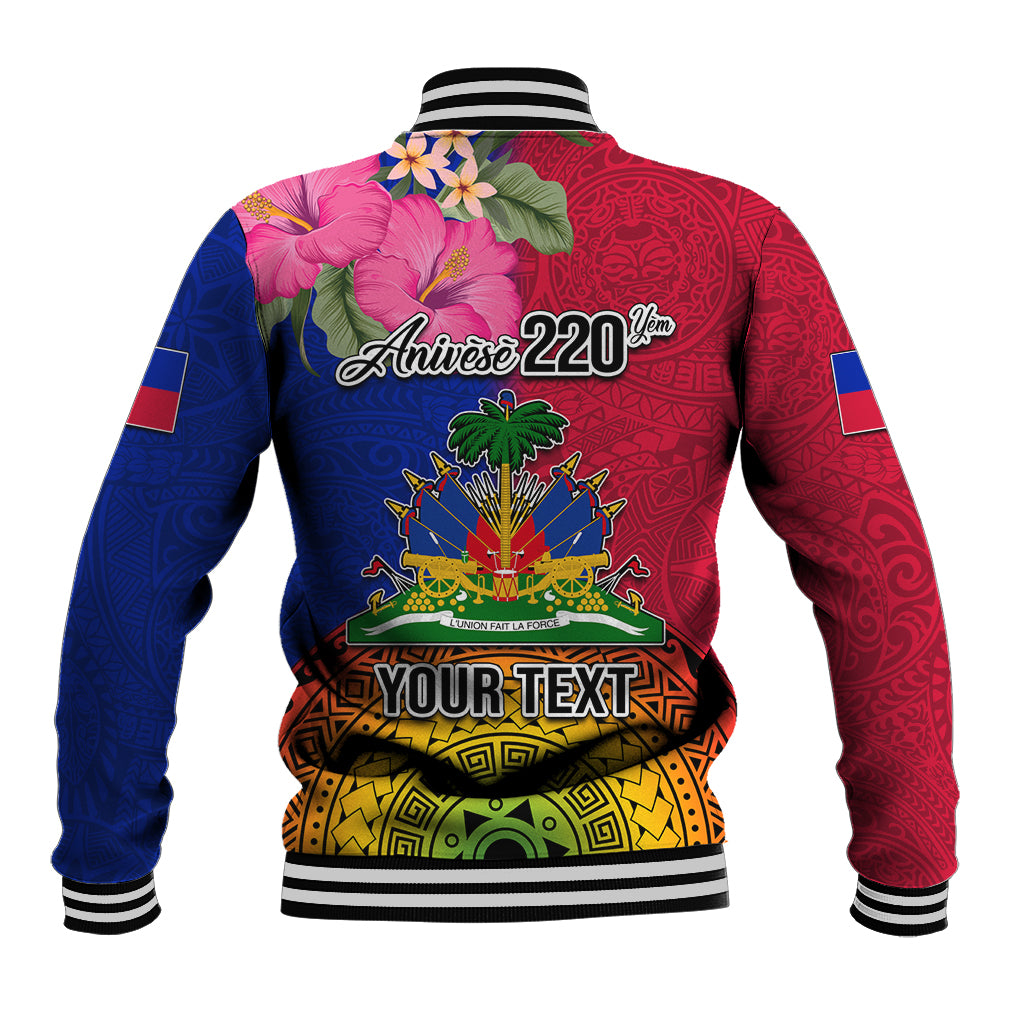 Personalised Haiti Battle of Vertieres Baseball Jacket The Haitian Revolution 220th Anniversary Polynesian Style LT03 - Polynesian Pride
