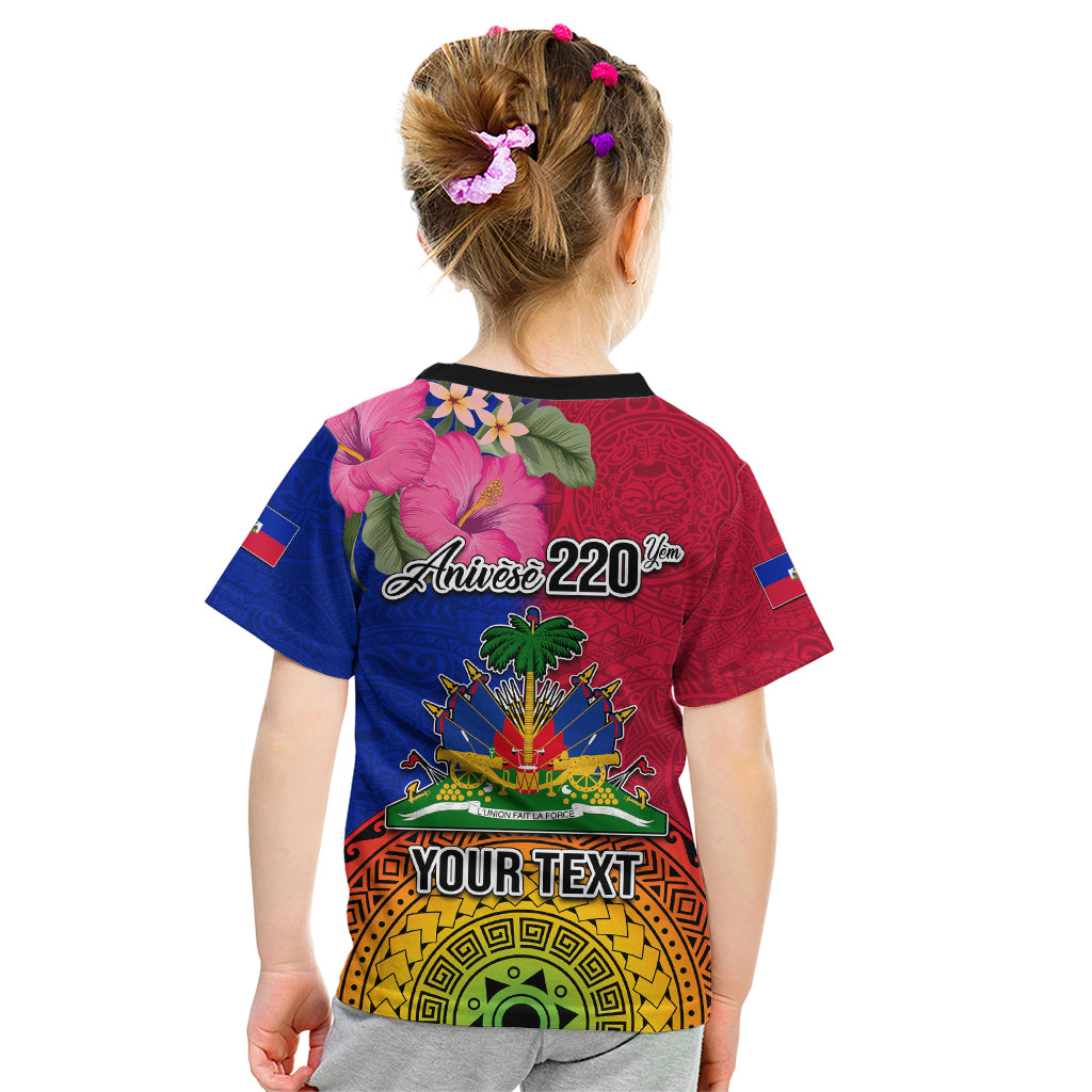 Personalised Haiti Battle of Vertieres Kid T Shirt The Haitian Revolution 220th Anniversary Polynesian Style LT03 - Polynesian Pride