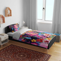 Polynesian Women Bedding Set Tropical Plant - Vibrant Surreal Dreamscape Vibe