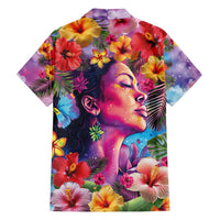 Polynesian Women Family Matching Off Shoulder Short Dress and Hawaiian Shirt Tropical Plant - Vibrant Surreal Dreamscape Vibe LT03 - Polynesian Pride