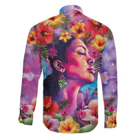 Polynesian Women Family Matching Off Shoulder Short Dress and Hawaiian Shirt Tropical Plant - Vibrant Surreal Dreamscape Vibe LT03 - Polynesian Pride
