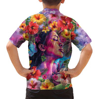 Polynesian Women Kid Hawaiian Shirt Tropical Plant - Vibrant Surreal Dreamscape Vibe