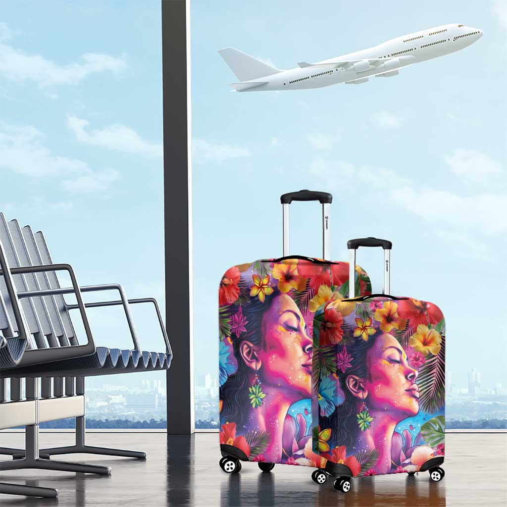 Polynesian Women Luggage Cover Tropical Plant - Vibrant Surreal Dreamscape Vibe LT03 - Polynesian Pride