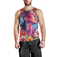 Polynesian Women Men Tank Top Tropical Plant - Vibrant Surreal Dreamscape Vibe