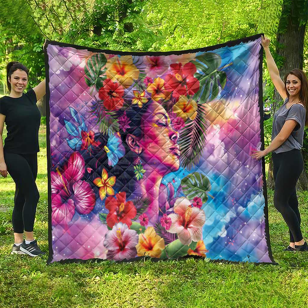 Polynesian Women Quilt Tropical Plant - Vibrant Surreal Dreamscape Vibe LT03 - Polynesian Pride
