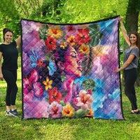 Polynesian Women Quilt Tropical Plant - Vibrant Surreal Dreamscape Vibe LT03 - Polynesian Pride