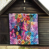 Polynesian Women Quilt Tropical Plant - Vibrant Surreal Dreamscape Vibe LT03 - Polynesian Pride