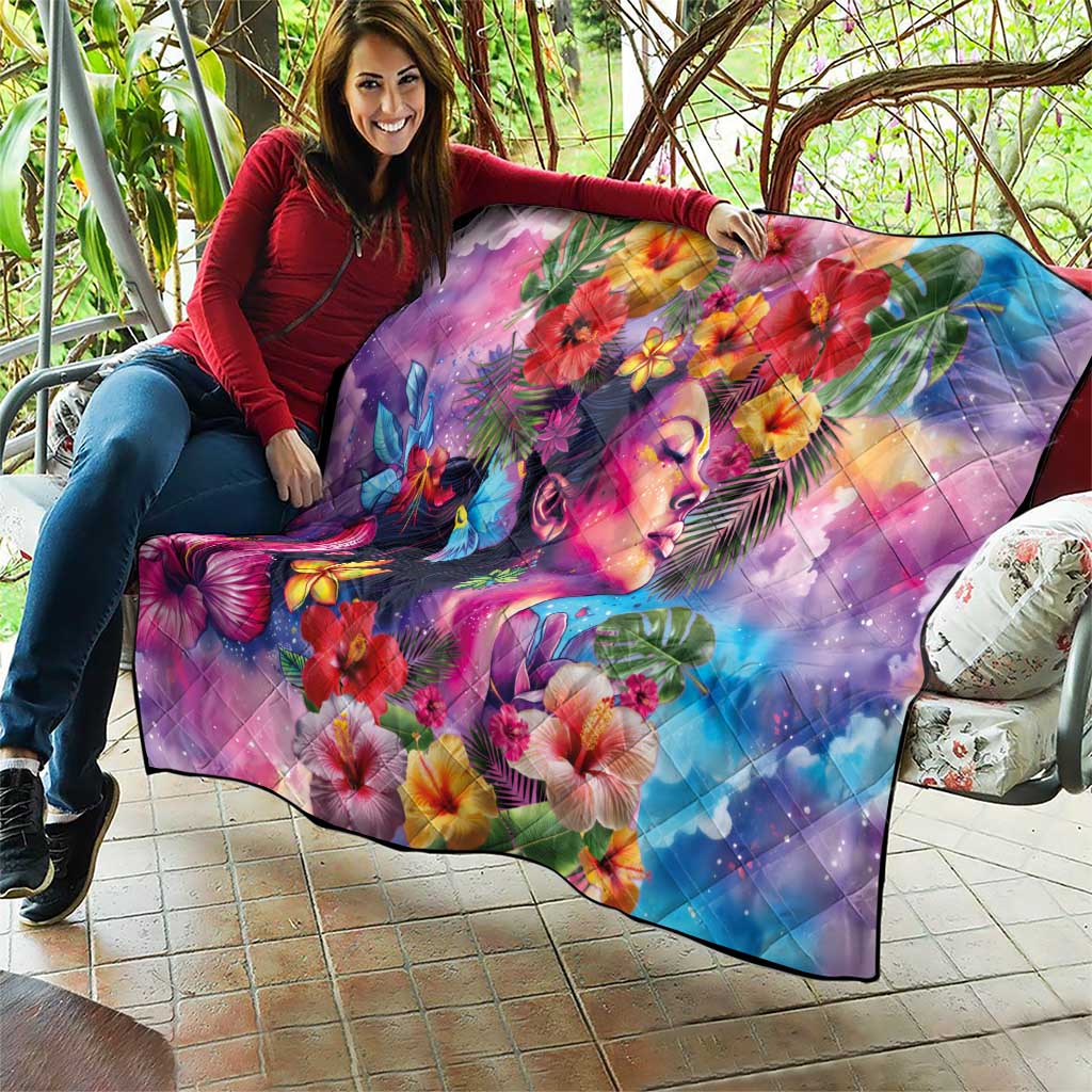 Polynesian Women Quilt Tropical Plant - Vibrant Surreal Dreamscape Vibe LT03 - Polynesian Pride