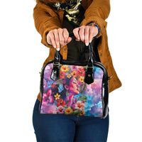 Polynesian Women Shoulder Handbag Tropical Plant - Vibrant Surreal Dreamscape Vibe