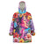 Polynesian Women Wearable Blanket Hoodie Tropical Plant - Vibrant Surreal Dreamscape Vibe