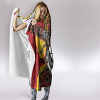 Personalised Aotearoa and Australia Together Hooded Blanket Koru and Kangaroo - Taniko with Aboriginal Motif