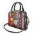 Personalised Aotearoa and Australia Together Shoulder Handbag Koru and Kangaroo - Taniko with Aboriginal Motif