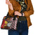 Personalised Aotearoa and Australia Together Shoulder Handbag Koru and Kangaroo - Taniko with Aboriginal Motif