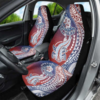 Hawaiian Manta Ray and Hammerhead Shark Tribal Tattoo Car Seat Cover with Polynesian Tribal Pattern Hawaii Flag Color