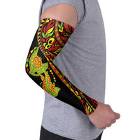 Hawaiian Manta Ray and Hammerhead Shark Tribal Tattoo Arm Sleeves with Polynesian Tribal Pattern Kanaka Maoli Flag Color LT03 - Polynesian Pride