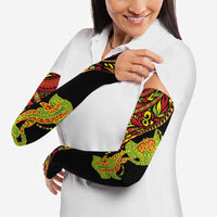 Hawaiian Manta Ray and Hammerhead Shark Tribal Tattoo Arm Sleeves with Polynesian Tribal Pattern Kanaka Maoli Flag Color LT03 - Polynesian Pride