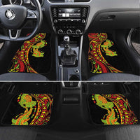 Hawaiian Manta Ray and Hammerhead Shark Tribal Tattoo Car Mats with Polynesian Tribal Pattern Kanaka Maoli Flag Color LT03 Set 4pcs Multicolor - Polynesian Pride