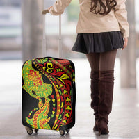 Hawaiian Manta Ray and Hammerhead Shark Tribal Tattoo Luggage Cover with Polynesian Tribal Pattern Kanaka Maoli Flag Color LT03 - Polynesian Pride