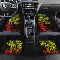 Hawaiian Manta Ray and Hammerhead Shark Tribal Tattoo Car Mats with Polynesian Tribal Pattern Reggae Style