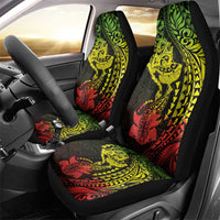 Hawaiian Manta Ray and Hammerhead Shark Tribal Tattoo Car Seat Cover with Polynesian Tribal Pattern Reggae Style