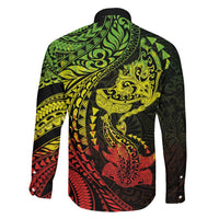 Hawaiian Manta Ray and Hammerhead Shark Tribal Tattoo Family Matching Mermaid Dress and Hawaiian Shirt with Polynesian Tribal Pattern Reggae Style LT03 - Polynesian Pride