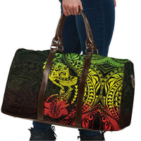 Hawaiian Manta Ray and Hammerhead Shark Tribal Tattoo Travel Bag with Polynesian Tribal Pattern Reggae Style