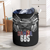 Super Samoa-Six Eight Five to The World Laundry Basket Traditional Samoan Tattoo Black Color