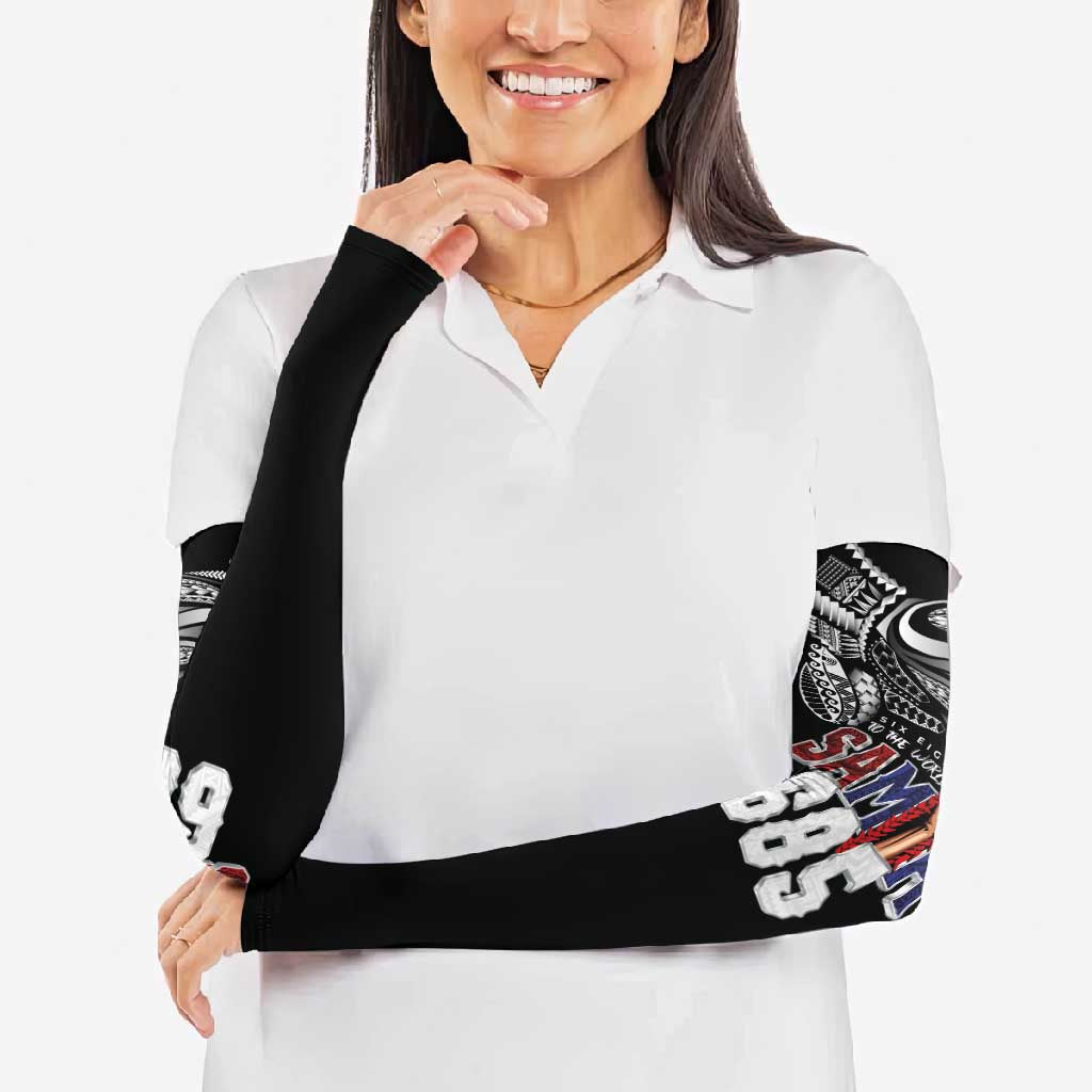 Super Samoa-Six Eight Five to The World Arm Sleeves Traditional Samoan Tattoo Black Color