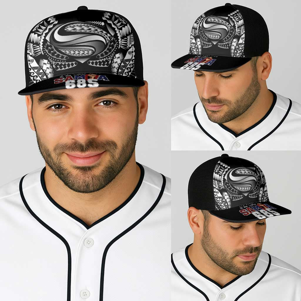 Super Samoa-Six Eight Five to The World Baseball Net Cap Traditional Samoan Tattoo Black Color