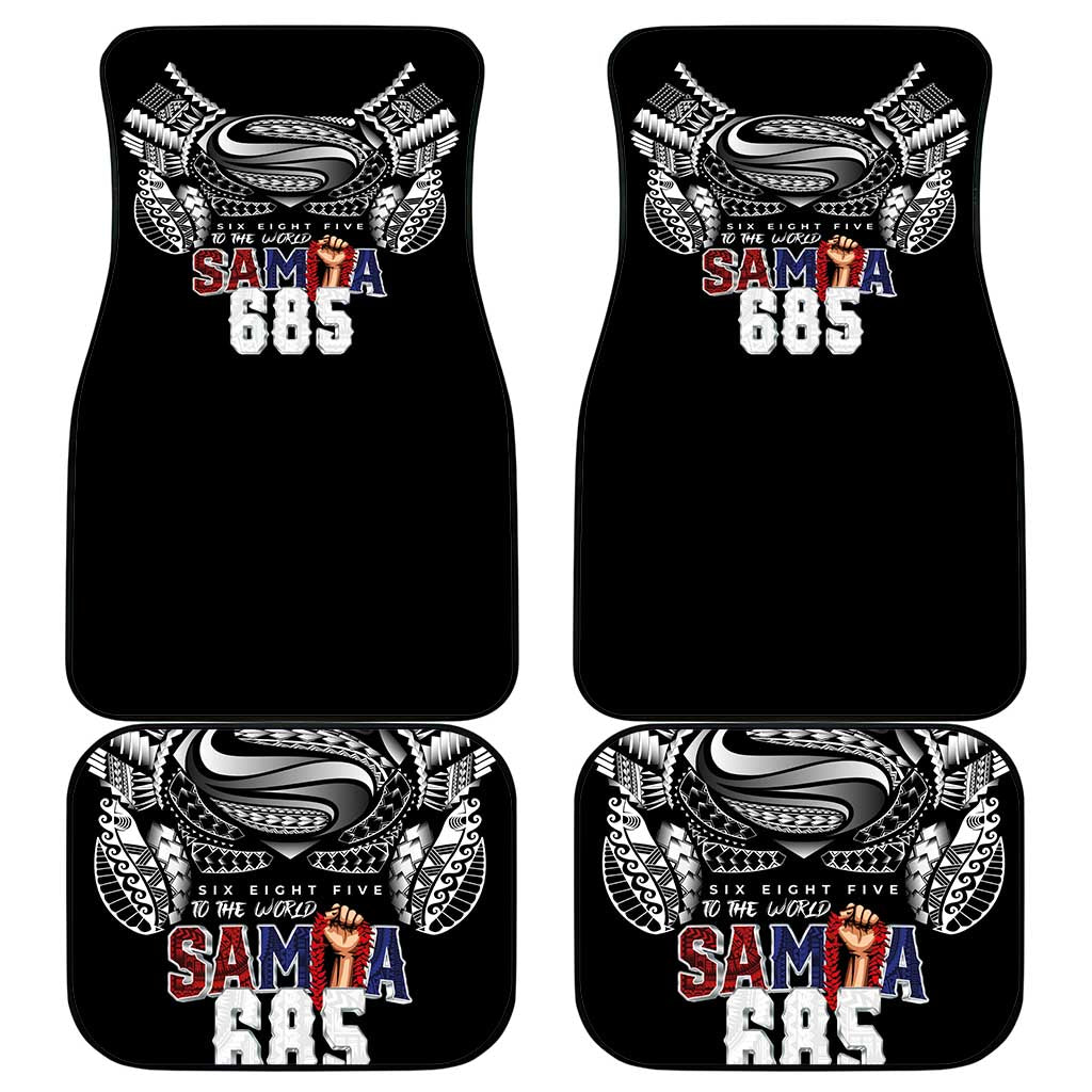 Super Samoa-Six Eight Five to The World Car Mats Traditional Samoan Tattoo Black Color