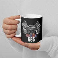 Super Samoa-Six Eight Five to The World Ceramic Mug Traditional Samoan Tattoo Black Color
