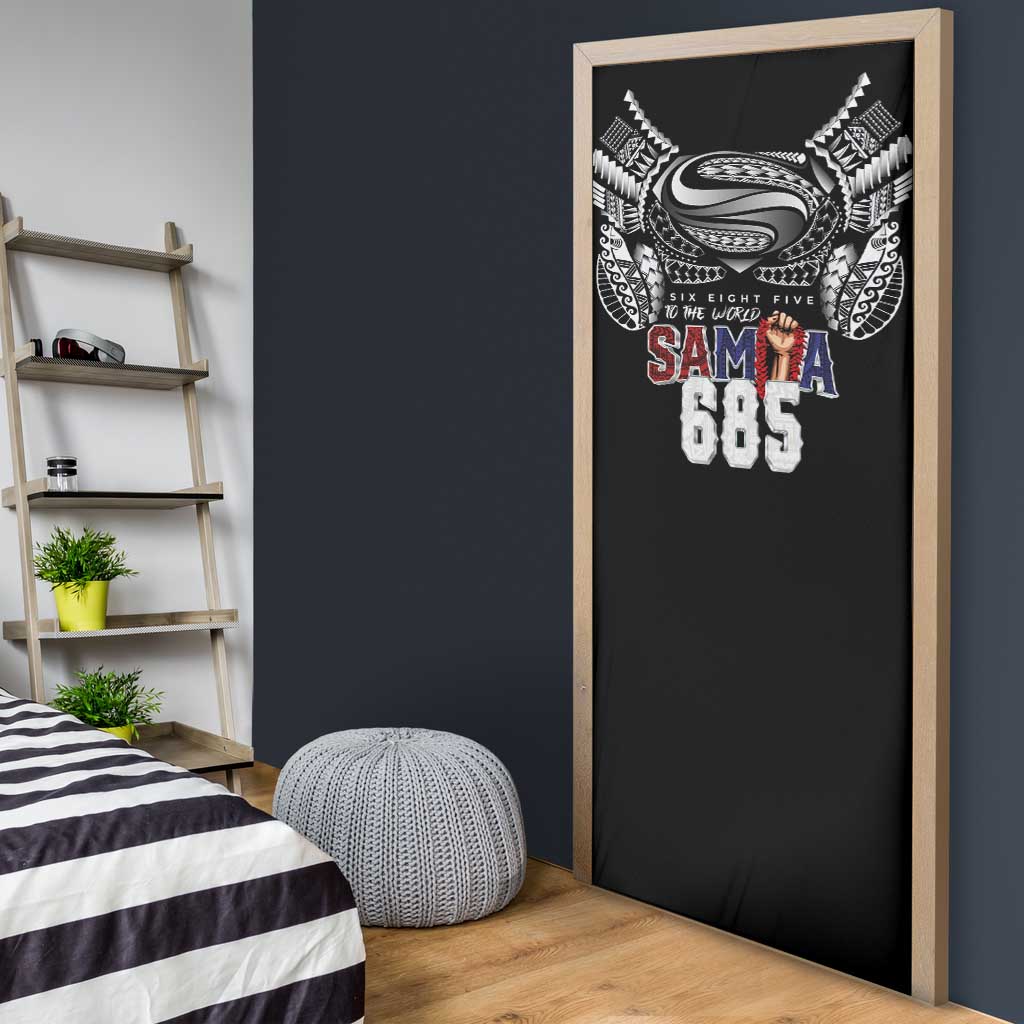 Super Samoa-Six Eight Five to The World Door Cover Traditional Samoan Tattoo Black Color