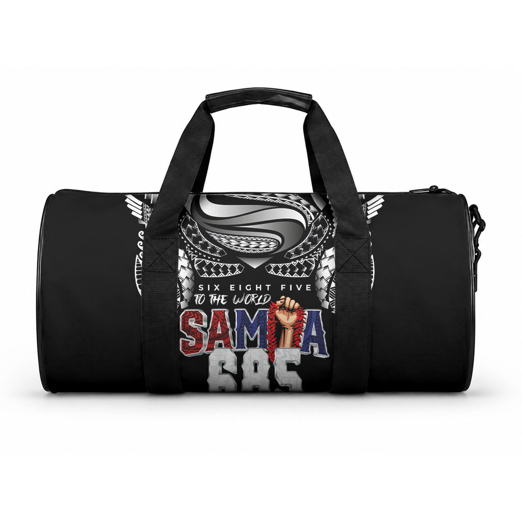 Super Samoa-Six Eight Five to The World Duffle Bag Traditional Samoan Tattoo Black Color LT03 One size Black - Polynesian Pride