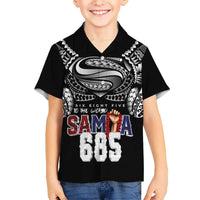 Super Samoa-Six Eight Five to The World Family Matching Mermaid Dress and Hawaiian Shirt Traditional Samoan Tattoo Black Color LT03 Son's Shirt Black - Polynesian Pride
