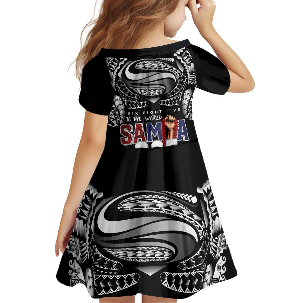 Super Samoa-Six Eight Five to The World Family Matching Off The Shoulder Long Sleeve Dress and Hawaiian Shirt Traditional Samoan Tattoo Black Color LT03 - Polynesian Pride