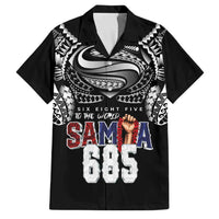 Super Samoa-Six Eight Five to The World Family Matching Off The Shoulder Long Sleeve Dress and Hawaiian Shirt Traditional Samoan Tattoo Black Color LT03 Dad's Shirt - Short Sleeve Black - Polynesian Pride