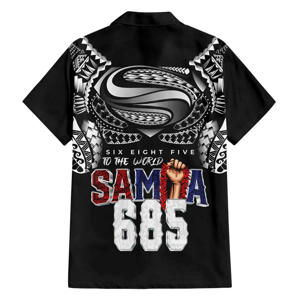 Super Samoa-Six Eight Five to The World Family Matching Off Shoulder Short Dress and Hawaiian Shirt Traditional Samoan Tattoo Black Color LT03 - Polynesian Pride