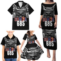 Super Samoa-Six Eight Five to The World Family Matching Puletasi and Hawaiian Shirt Traditional Samoan Tattoo Black Color LT03 - Polynesian Pride