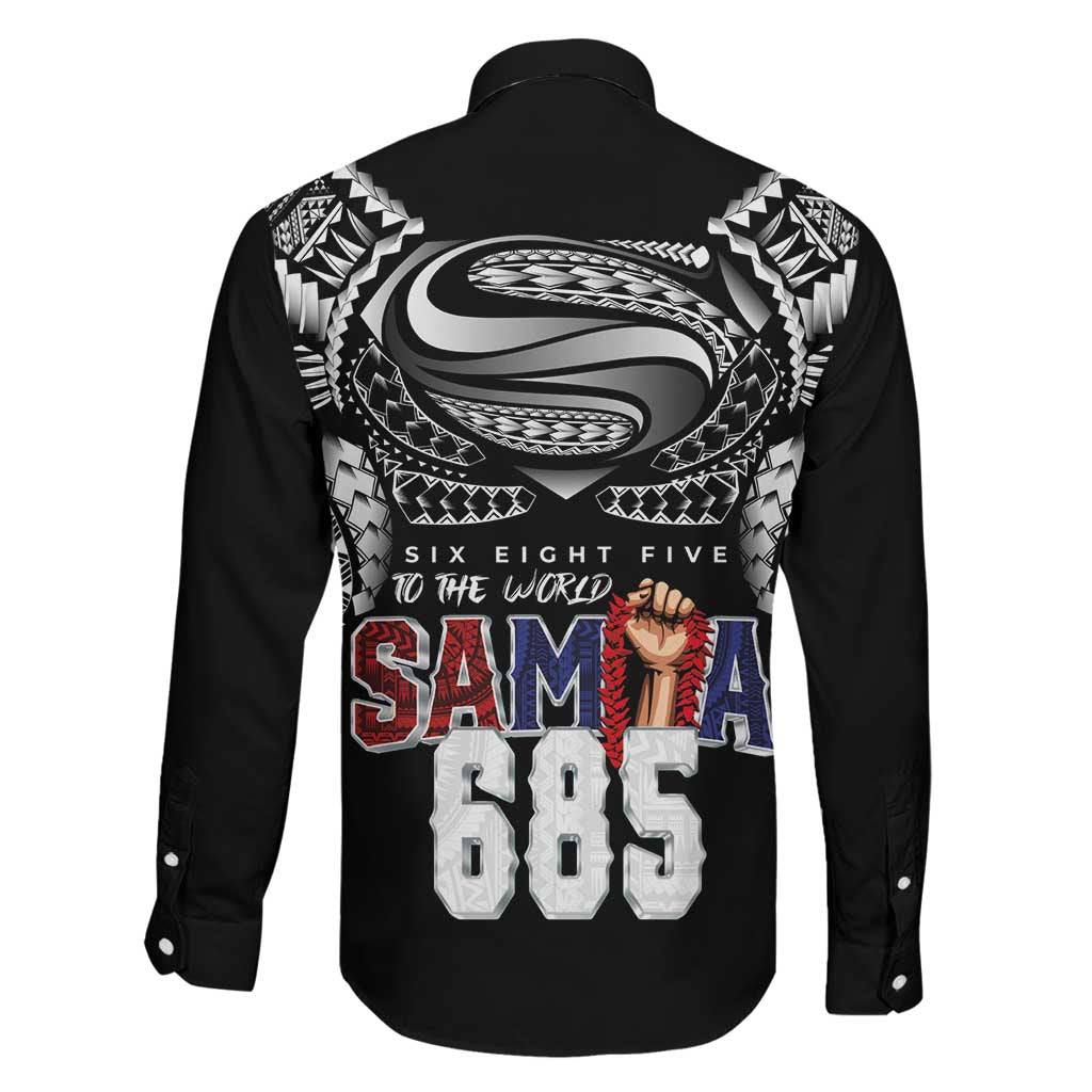 Super Samoa-Six Eight Five to The World Family Matching Tank Maxi Dress and Hawaiian Shirt Traditional Samoan Tattoo Black Color LT03 - Polynesian Pride
