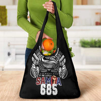 Super Samoa-Six Eight Five to The World Grocery Bag Traditional Samoan Tattoo Black Color