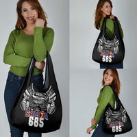 Super Samoa-Six Eight Five to The World Grocery Bag Traditional Samoan Tattoo Black Color