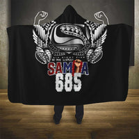 Super Samoa-Six Eight Five to The World Hooded Blanket Traditional Samoan Tattoo Black Color