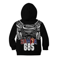 Super Samoa-Six Eight Five to The World Kid Hoodie Traditional Samoan Tattoo Black Color