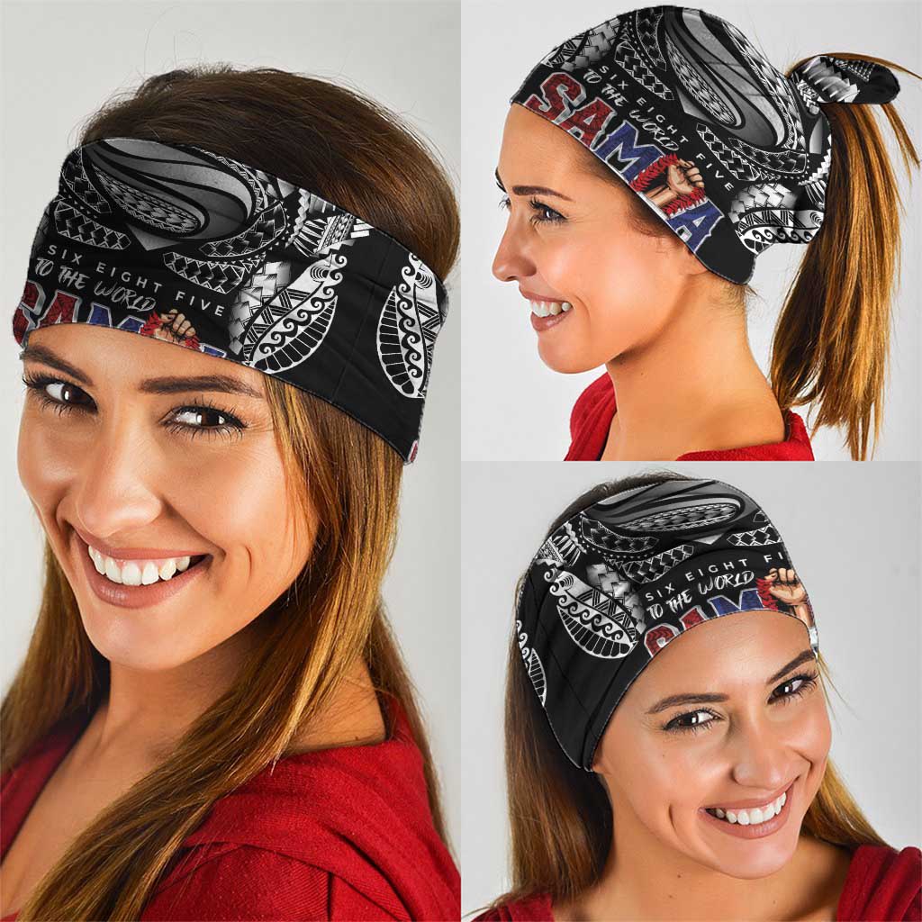 Super Samoa-Six Eight Five to The World Neck Gaiter Traditional Samoan Tattoo Black Color