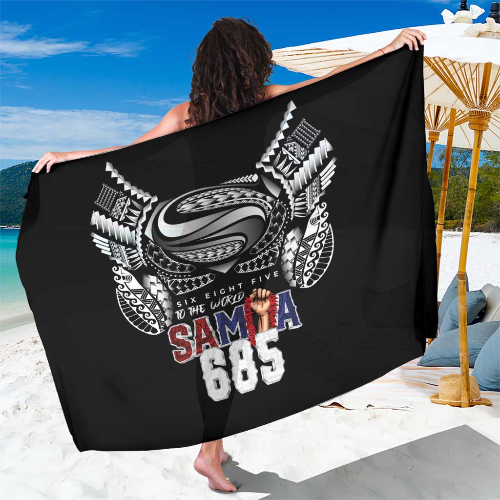 Super Samoa-Six Eight Five to The World Sarong Traditional Samoan Tattoo Black Color
